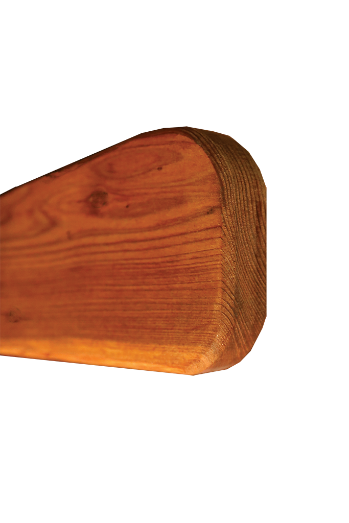 Rounded Edges on redwood plank