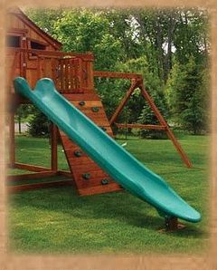 Rocket Slide, green slide, straight slide, playset slide accessory, swing set slide accessory