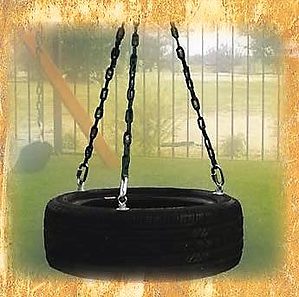 STEM outdoor play on a tire swing you can learn about forces in motion.