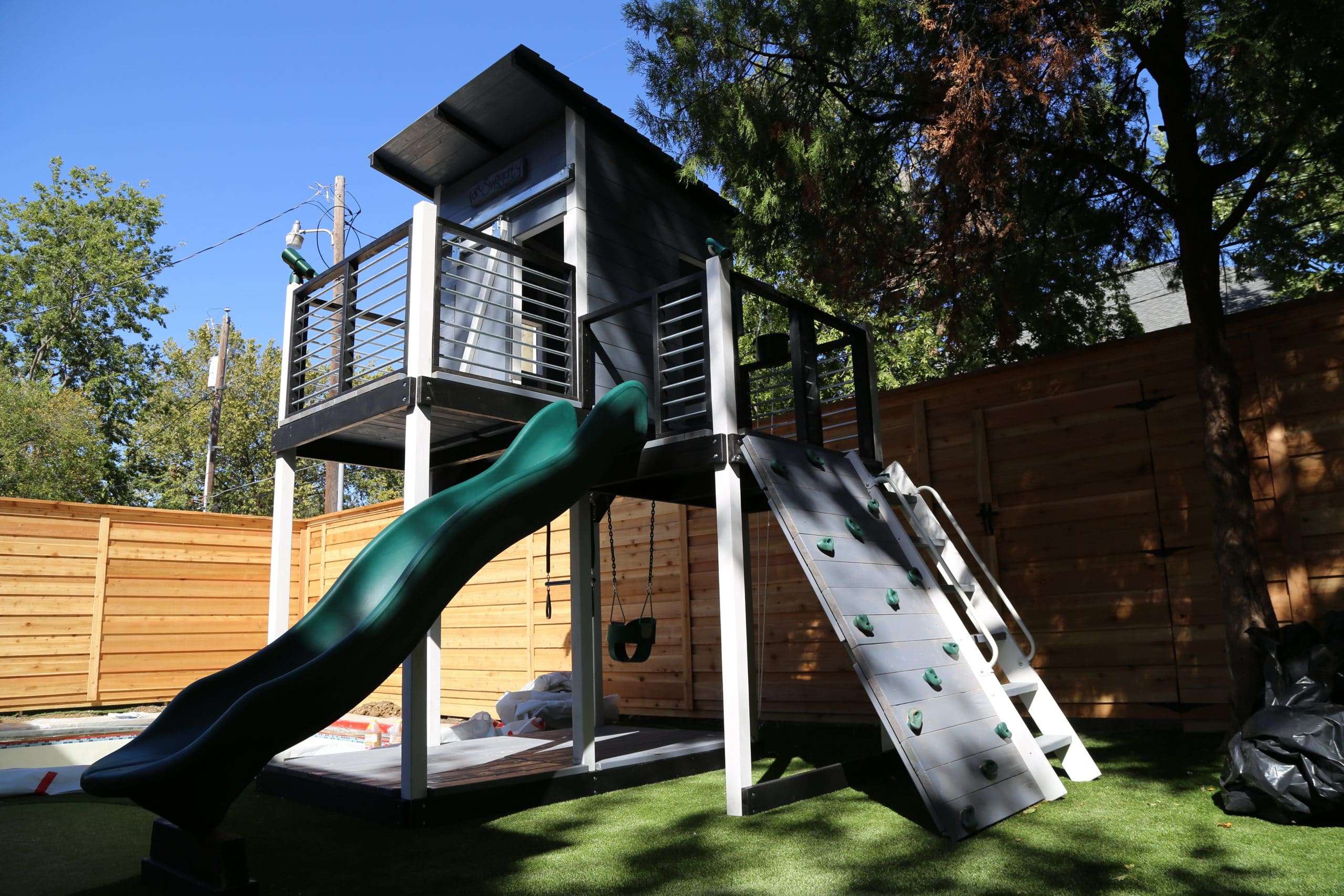 modern playset backyard