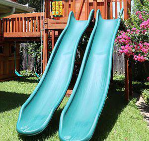 playset accessories - green avalanche slide on wooden playset