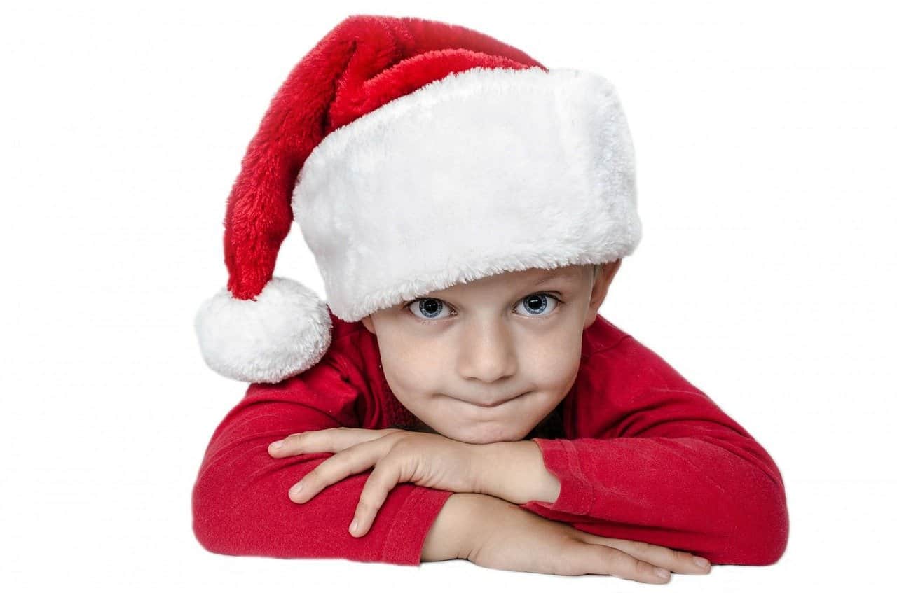 little boy with santa hat, christmas child