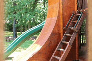 warp wall customized for our redwood playsets