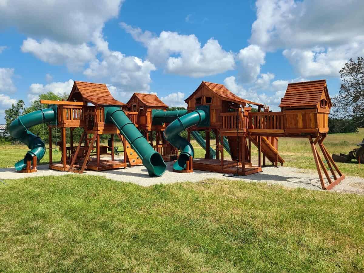 Wooden Swing Sets High Quality Usa, Kids Backyard Playground