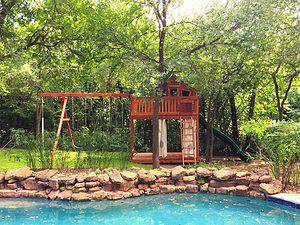 Argyle Texas wooden swing set for outdoor kids