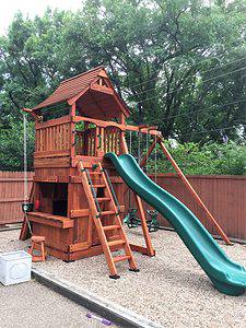 Mustang swing set with built in lemonade counter and tree mail