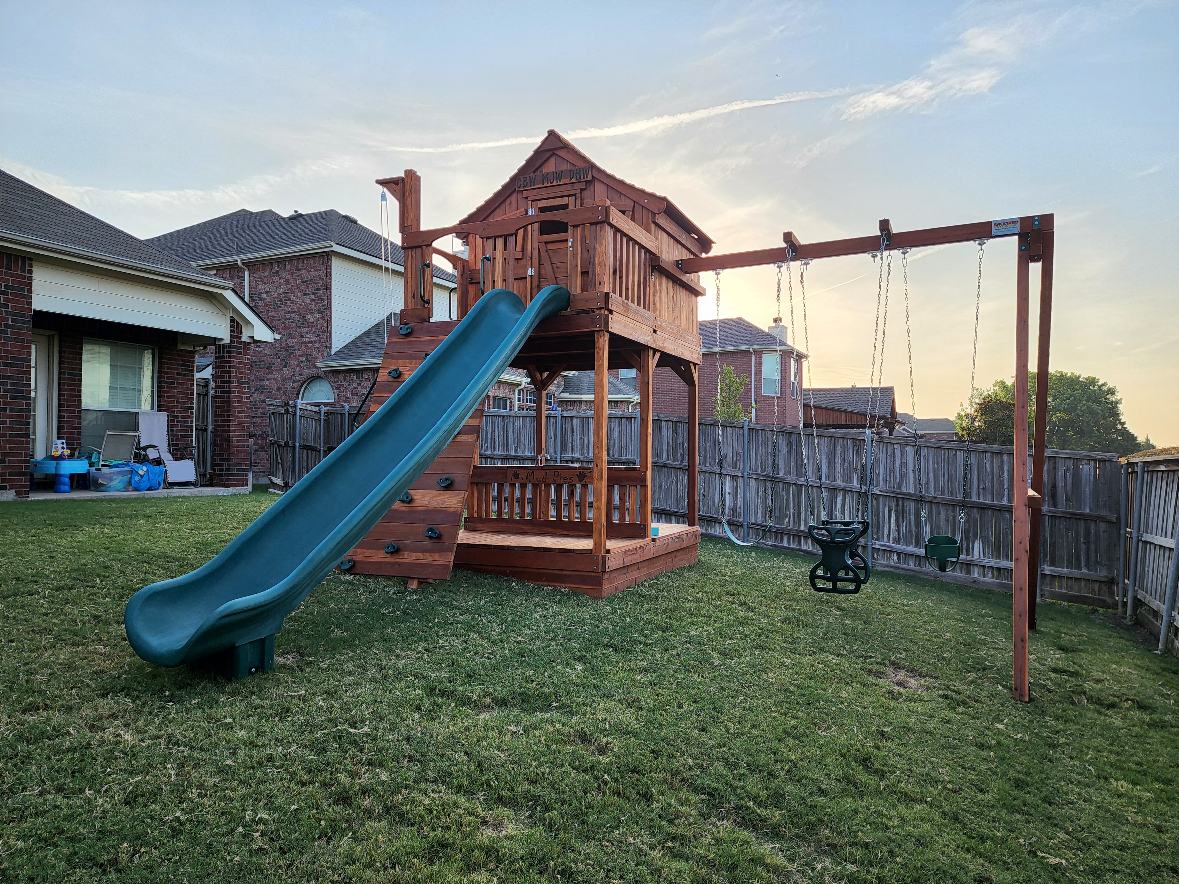 Swing Set with unlevel or sloped yard