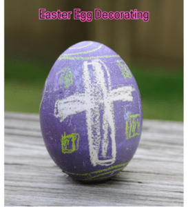 Outoors is the perfect place to paint your Easter eggs.