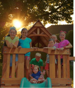Easter sunrise from the top of the playset is fun.
