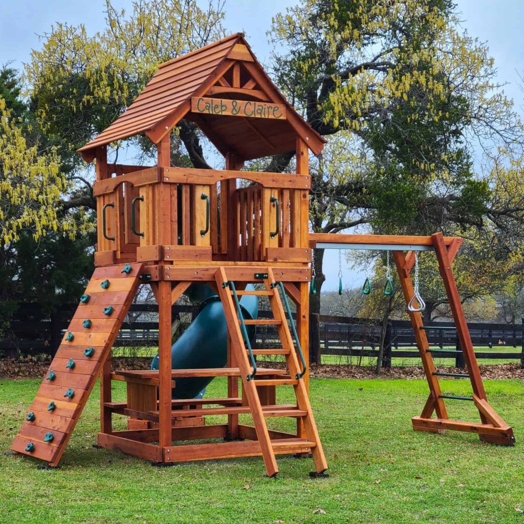 Unlike a public park, you control the safety of your own backyard playset.