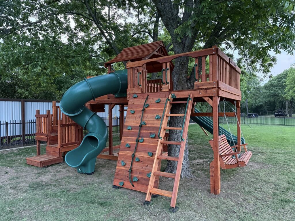 Wow, this backyard playset would make summer staycations so much fun.
