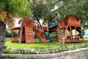 No better place for quality family time than on a Backyard Fun Facrory playset.