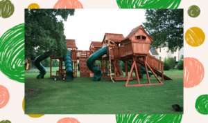 A whimsical playset looks so inviting.
