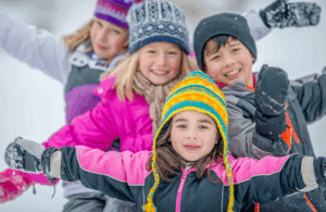 Kids enjoying the benefits of Winter outdoor play.