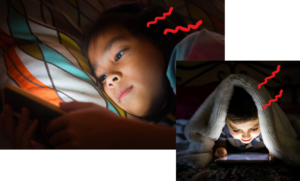 Children can get eye and body fatigue from too much screen time.