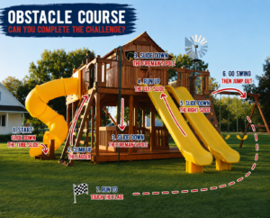 An obstacle course on your BFF playset is a must-do for your Memorial Day family activities.