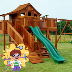 Outdoor play on a playset teaches a host of STEM activities.