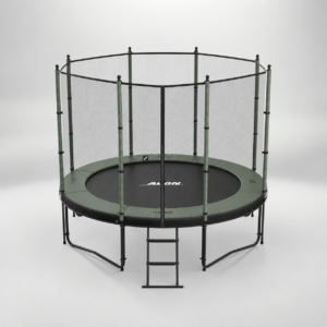 ACON Air 10' round trampoline with safety enclosure and ladder