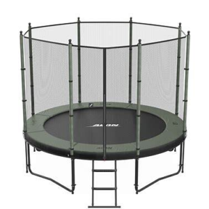ACON Air 10' round trampoline with safety enclosure and ladder