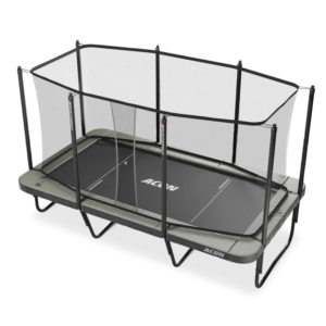 ACON Air 16 HD PRO rectangular trampoline with safety enclosure and ladder